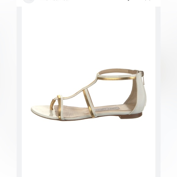 Jimmy Choo
Tabitha Flat Thong Sandal, White/Gold - Picture 6 of 9